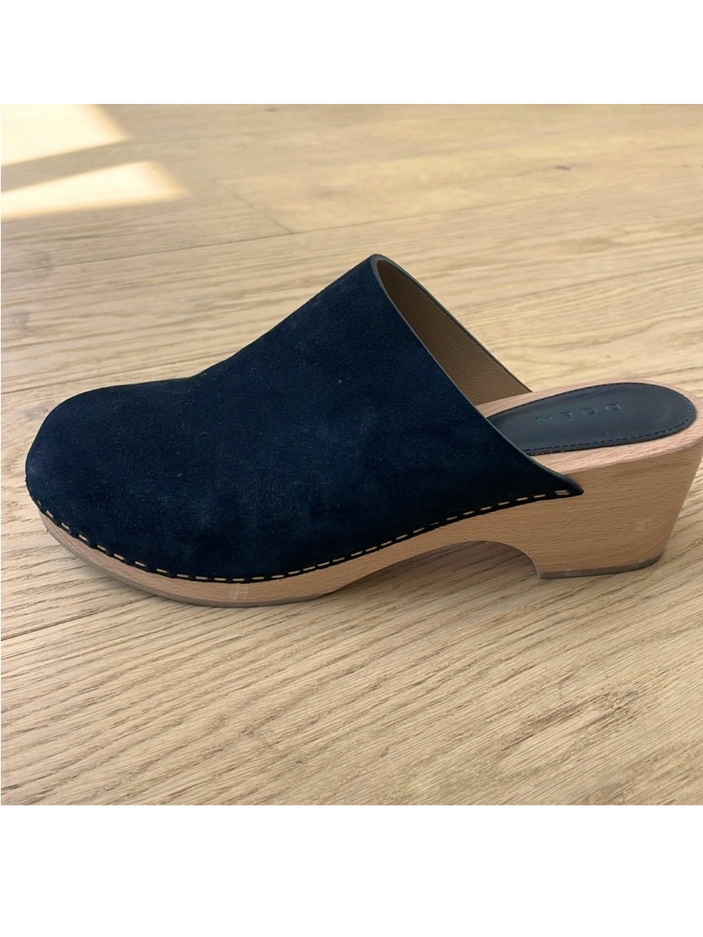 DÔEN Black Suede Anouk Clog Mule - Size 39